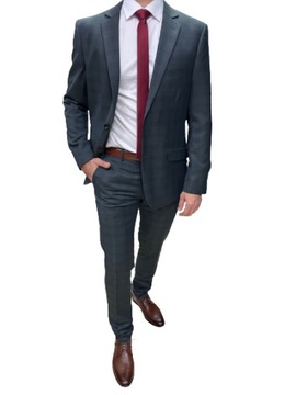 Мужской зеленый костюм в клетку 182/52/90