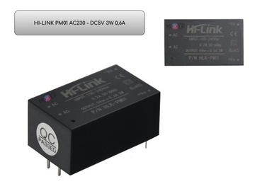 Przetwornica HI-Link HLK-PM01 AC230V-DC5V 3W 0,6A