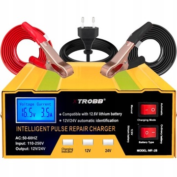 ВЫПРЯМИТЕЛЬ АВТОМОБИЛЬНОГО АККУМУЛЯТОРА Зарядное устройство 12 В 24 В Функция ремонта