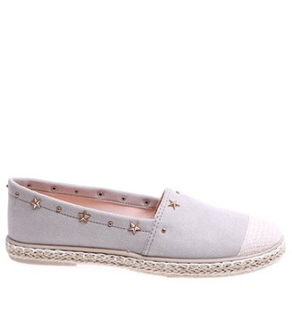 Lekkie damskie balerinki baleriny szare espadryle 15636 40