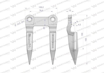 Закаленный байонет с двумя пальцами Bizon Rekord 5060020040 5020040R Waryński W