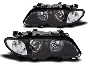 LAMPY PRZEDNIE + KIERUNKOWSKAZY BMW E46 01-05R SEDAN TOURING RINGI DEPO