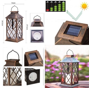 LAMPION SOLARNY LED LATARNIA ŚWIECA ZNICZ LAMPA