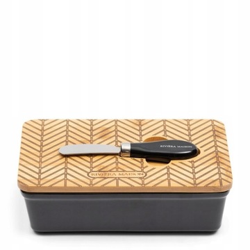 Черная фарфоровая масленка RIVIERA MAISON Нож