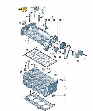 AUDI OE 04E103485B ZÁCPA  PLNĚNÍ OLEJE