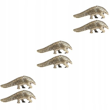Pangolin Małe Brązowe Dekoracje Naczyń Stare 6 Szt