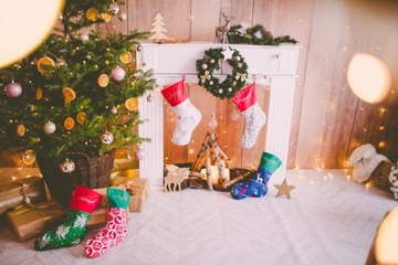 Skarpeta świąteczna mikołaj prezent HAFTOWANE IMIĘ