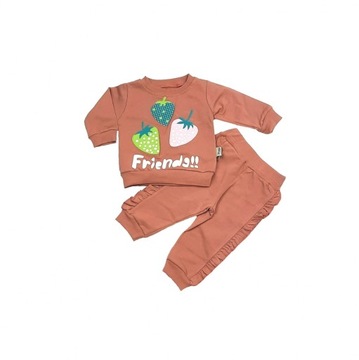 KOMPLET DZIEWCZĘCY DRES DZIECIĘCY BLUZA SPODNIE 68