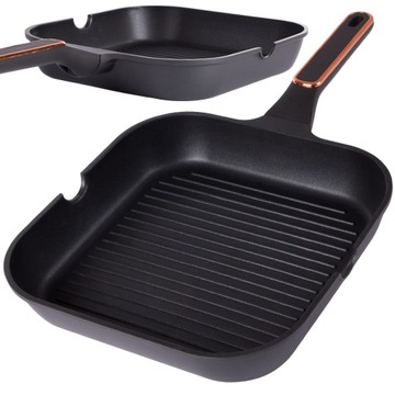 PATELNIA GRILLOWA DO SMAŻENIA POWŁOKA NIEPRZYWIERAJĄCA INDUKCJA GAZ 28cm