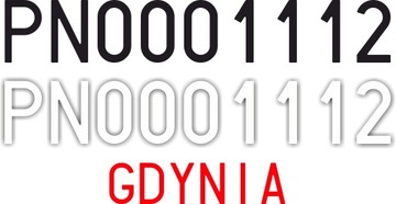 NUMERY rejestracyjne WODOODPORNE + nazwa portu na łódkę łódź jachty ponton