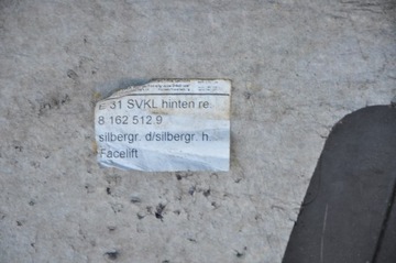 BMW E31 850 840 BOCZKI TYLNA PARA JASNO SZARE Z MIĘKKA WKŁADKĄ SKÓRZANĄ