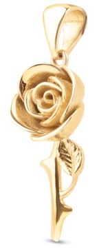 PIĘKNA ZŁOTA ZAWIESZKA Z RÓŻĄ RÓŻA ROSE 585 14KT