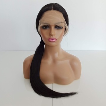 Парик LACE FRONT, черный, 40/55/80см + шапочка БЕСПЛАТНО