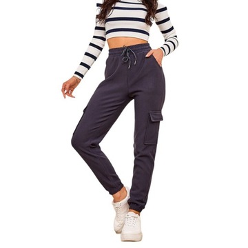 HL-1079 GREY SPODNIE DAMSKIE CARGO L/XL - 41