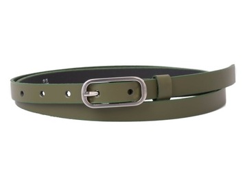Pasek damski SKÓRZANY do spodni KHAKI 1,5 M 110