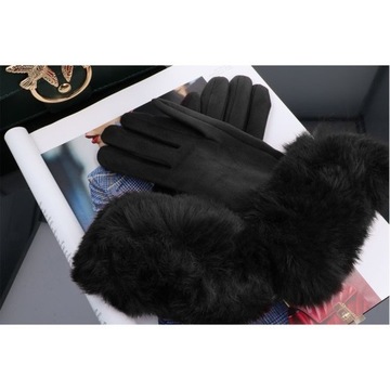 Женские перчатки из альпаки TOUCH, черные