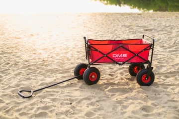 Туристическая пляжная транспортная тележка, 120 кг, надувные колеса, красная