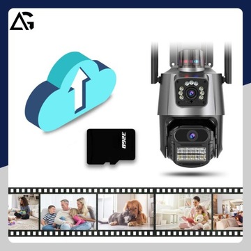 KAMERA ZEWNĘTRZNA WIFI OBROTOWA IP PODWÓJNA APLIKACJA ALARM DETEKCJA 2x4MP