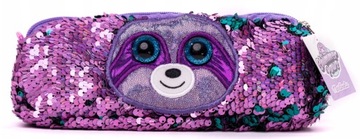 BROKATOWY RÓŻOWY PIÓRNIK SASZETKA KOSMETYCZKA