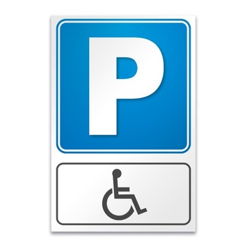 Tabliczka PARKING niepełnosprawnych PCV 20x30