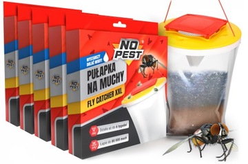 5x FLY CATCHER NO PEST PUŁAPKA NA MUCHY ŚRODEK