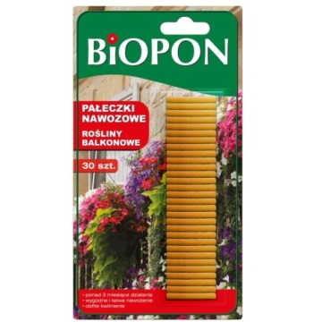 BIOPON PAŁECZKI NAWOZOWE DLA ROŚLIN BALKONOWYCH 30SZT. DZIAŁA 3 MIESIĄCE