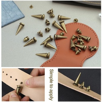 Dailylike 30 шт. заклепки в стиле панк, конусные шпильки и шипы для одежды с отверткой