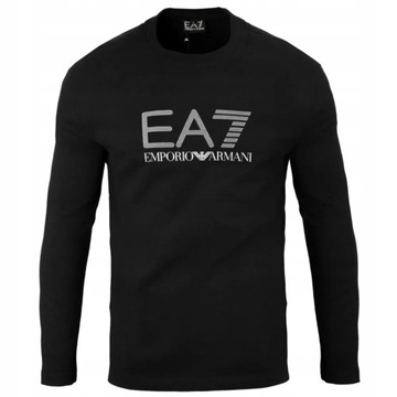 EA7 EMPORIO ARMANI KOSZULKA LONGSLEEVE - LOGO 3D - CZARNY - XXL