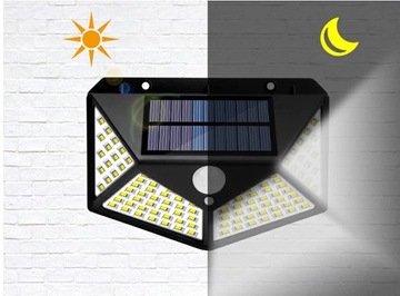 Солнечная лампа НАСТЕННЫЙ СВЕТИЛЬНИК с датчиком движения 100LED E080