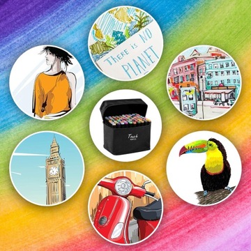 АЛКОГОЛЬНЫЕ МАРКЕРЫ 80 шт. Маркеры Маркеры Двусторонние маркеры Pro + СУМКА