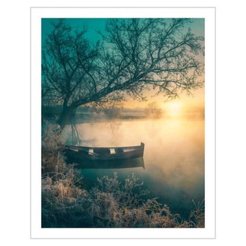 Plakat 40x50 Wschód słońca nad jeziorem