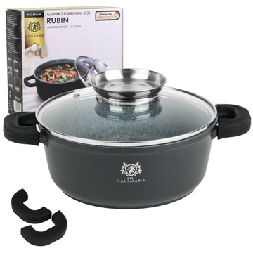 GARNEK GRANITOWY 2,3 L INDUKCJA greblon + GRATIS