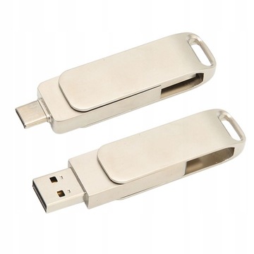 МЕТАЛЛИЧЕСКИЙ ФУНКЦИОНАЛЬНЫЙ НАКОПИТЕЛЬ DUAL DRIVE 256 ГБ USB-C ДЛЯ ТЕЛЕФОНА СЕРЕБРЯНЫЙ