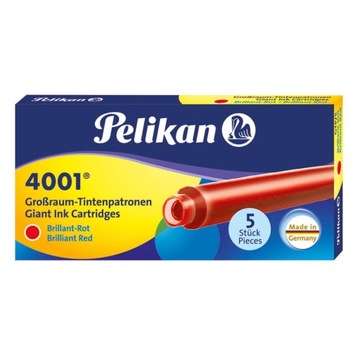 Pelikan Naboje atramentowe długie Czerwone 5 szt.