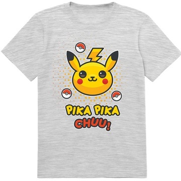 KOSZULKA DZIECIĘCA T-SHIRT DLA DZIECKA PIKACHU POKEMON 128 PREZENT JAKOŚĆ