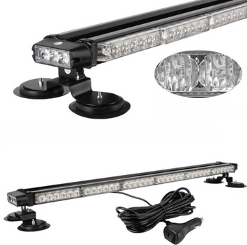 STROBOSKOP POMARAŃCZOWY BELKA KOGUT 95CM 12V 24V 6 MODUŁÓW laweta 4 STRONY