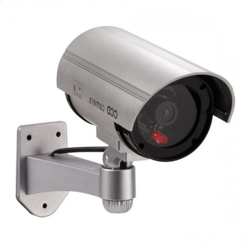 ATRAPA KAMERY TUBOWEJ CCD LED SREBRNA