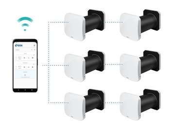 Rekuperator ścienny BSK ZEPHYR 160 pilot 60m3/h czujnik wilgotności WiFi