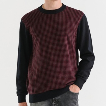 Czarno-bordowy sweter męski 100% bawełna Pako Lorente roz. 3XL