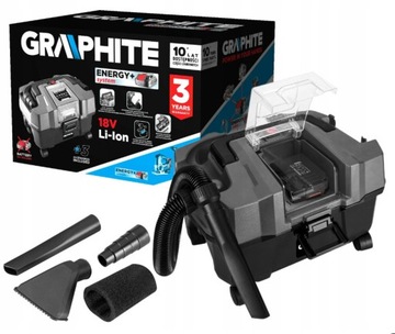 GRAPHITE ODKURZACZ WARSZTATOWY PRZEMYSŁOWY AKUMULATOROWY 18V 10L