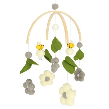 KARUZELA DO ŁÓŻECZKA DLA NIEMOWLĄT SENSROYCZNA PLUSZOWE ZAWIESZKI KWIATY