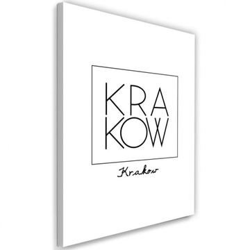 Obraz drukowany 80x120 napis kraków miasto wzór