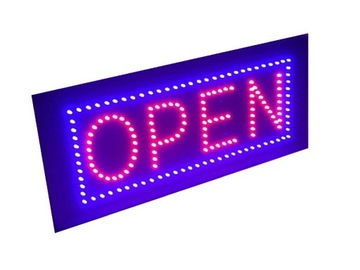 REKLAMA SZYLD LED NEON OPEN 60X25 CM 230V DIODOWA