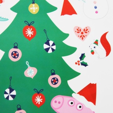 Рождественские наклейки на окно Свинка Пеппа