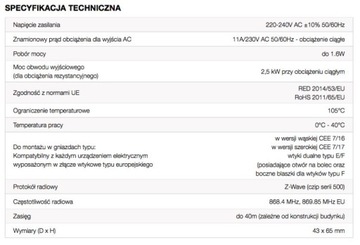 Настенная розетка Fibaro, тип E