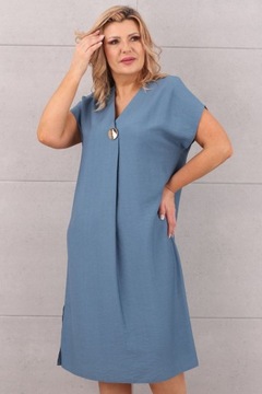 Простое платье с разрезанием польского производителя брошь большие размеры