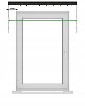 ЧЕРНЫЙ ДВОЙНОЙ потолочный карниз с чехлом Потолочный карниз с чехлом 9СМ