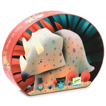 DJECO Puzzle w pudełku Dinozaur Triceratops 36 el.