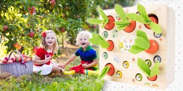 ДЕРЕВЯННАЯ ИГРА «СОБРАЙ МОРКОВЬ» ДЛЯ ДЕТЕЙ