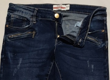 spodnie damskie jeansy dżinsy Janina SLIM DENIM WEAR eur 38 L32 przetarcia